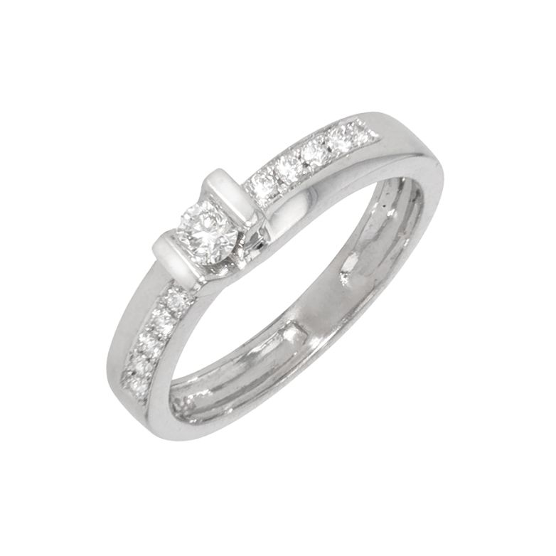 Solitaire diamants 0.20 carat or blanc 3.64g Comme neuf -  reconditionné disponible sur Gemme Les Bijoux